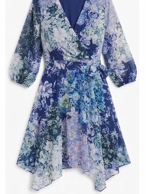 NWT Navy Exotic Floral Dress US 14
